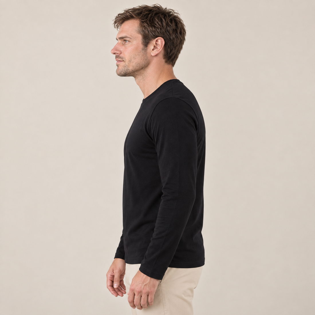 Men's Long-Sleeved Crew Neck Sweater