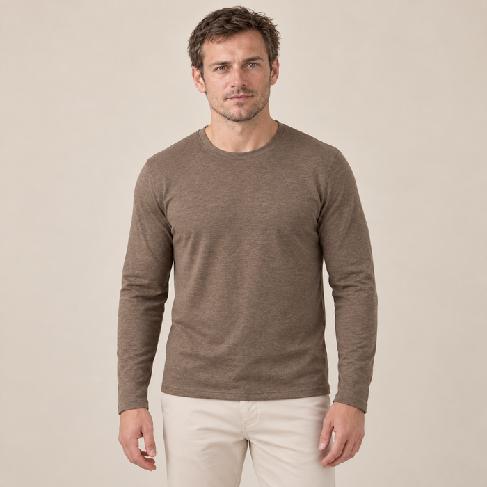 Men's Long-Sleeved Crew Neck Sweater