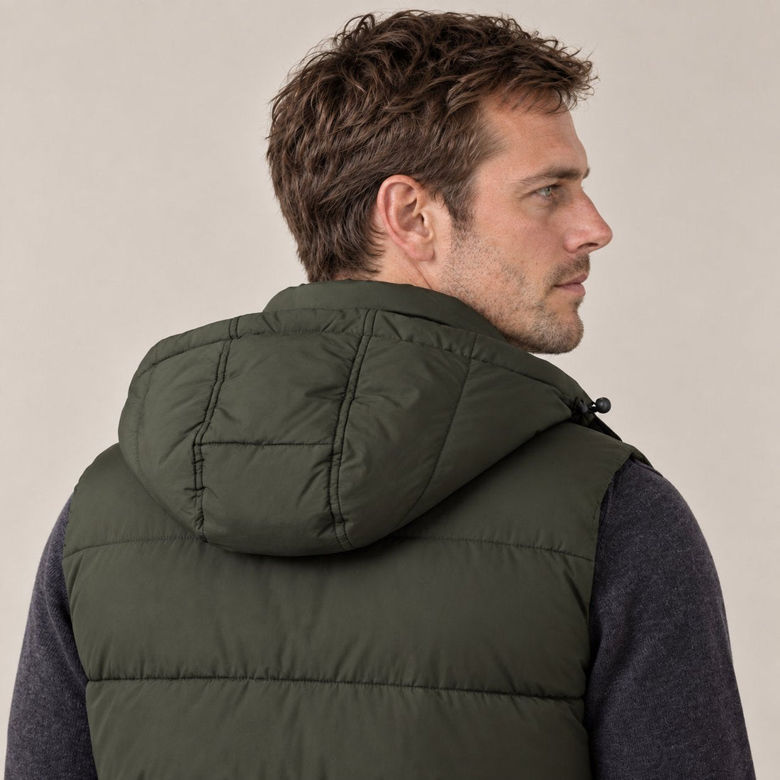Men's Padded Body Warmer Vest with Hood