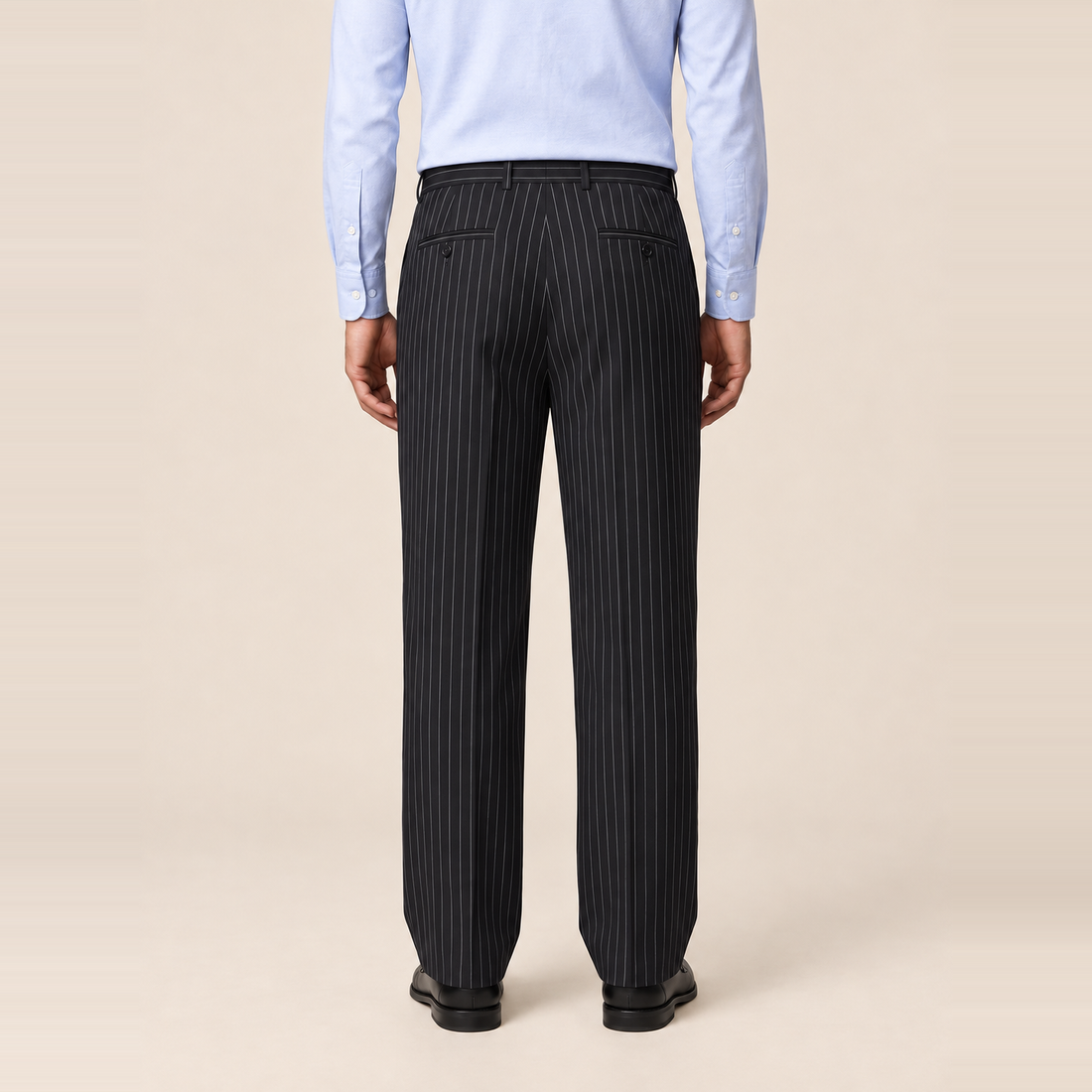 Men's Pinstripe Wide Leg Trousers