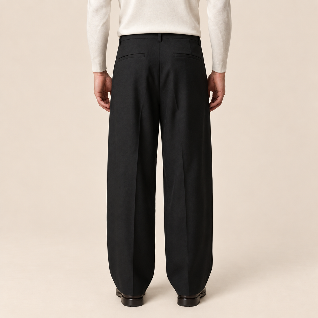 Men's Pleated Wide-Leg Tailored Trousers