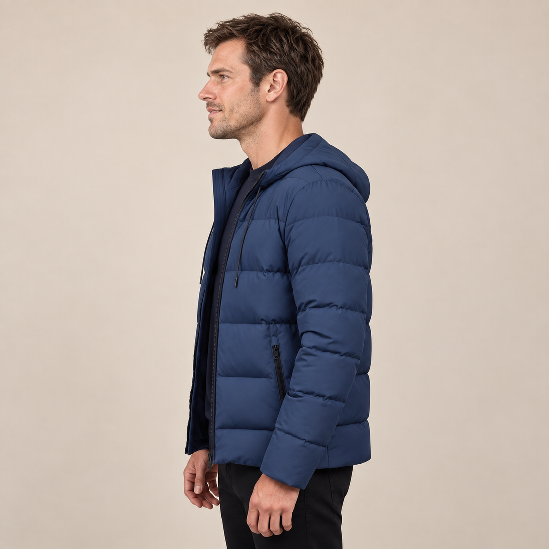 Men's Puffer Winter Jacket with Quilted Insulation