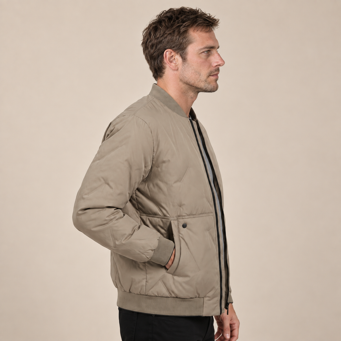 Men's Quilted Bomber Mid Jacket