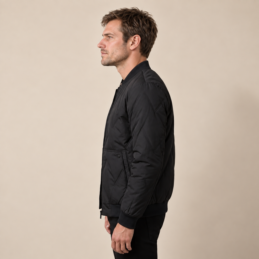 Men's Quilted Bomber Mid Jacket