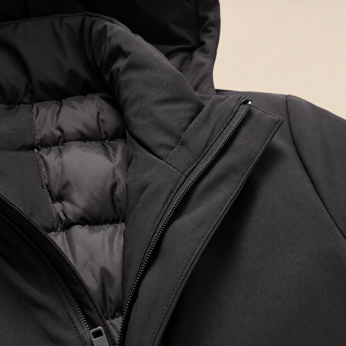 Men's Quilted Hooded Longline Jacket