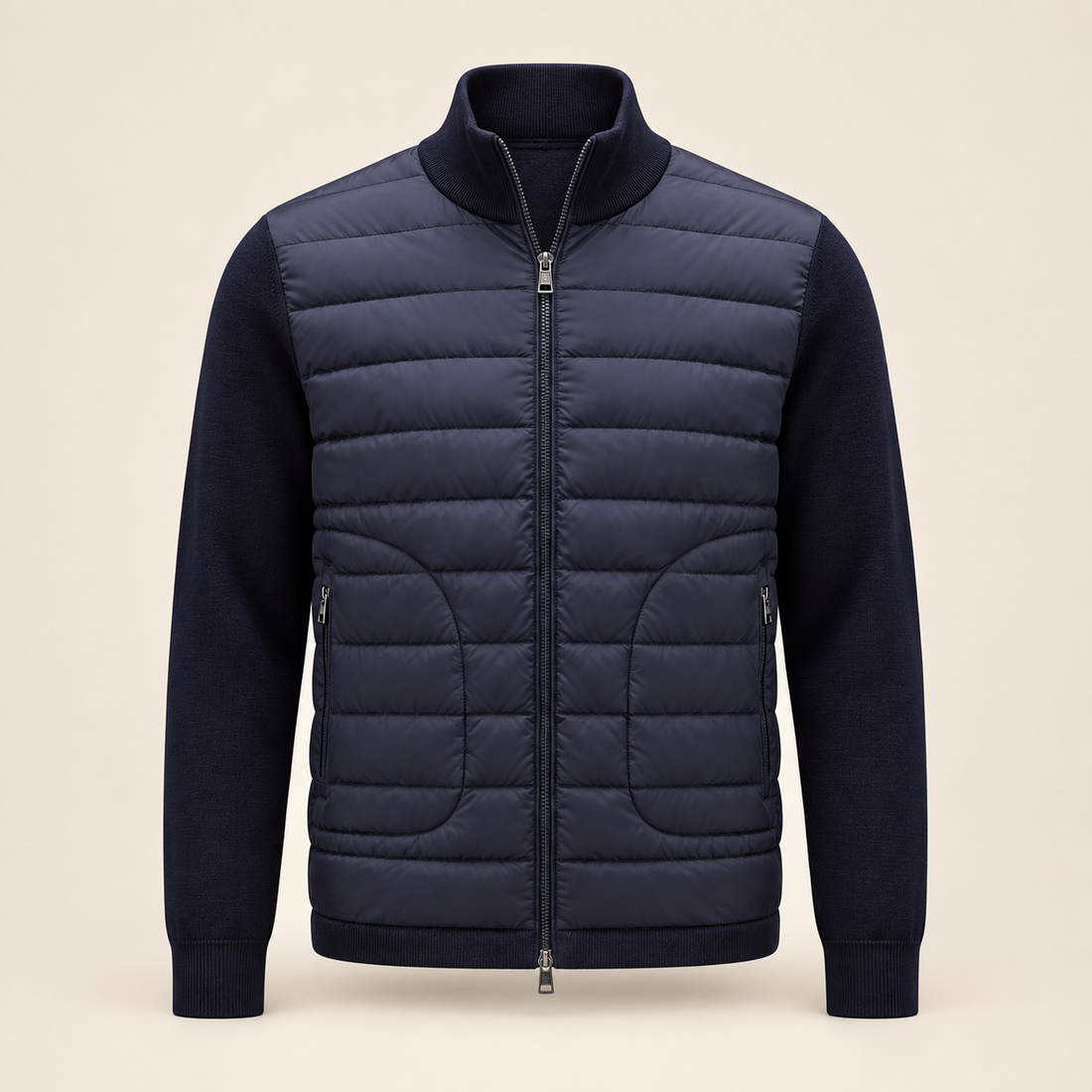 Men's Quilted Hybrid Stand Collar Jacket