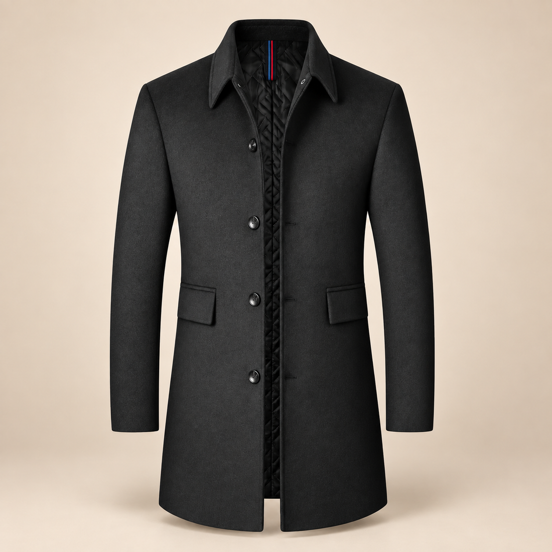 Men's Quilted Lined Overcoat