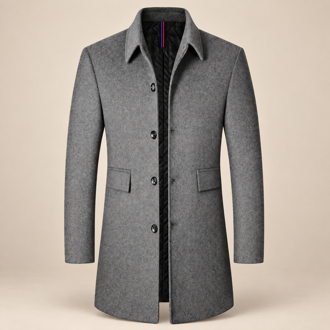 Men's Quilted Lined Overcoat