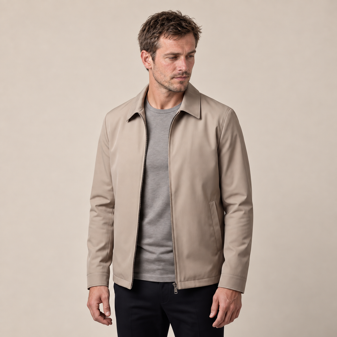 Men's Quilted Lined Zip Jacket