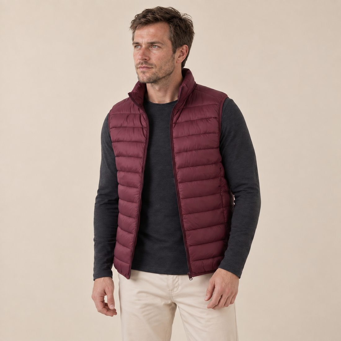 Men's Nylon Quilted Padded Gilet