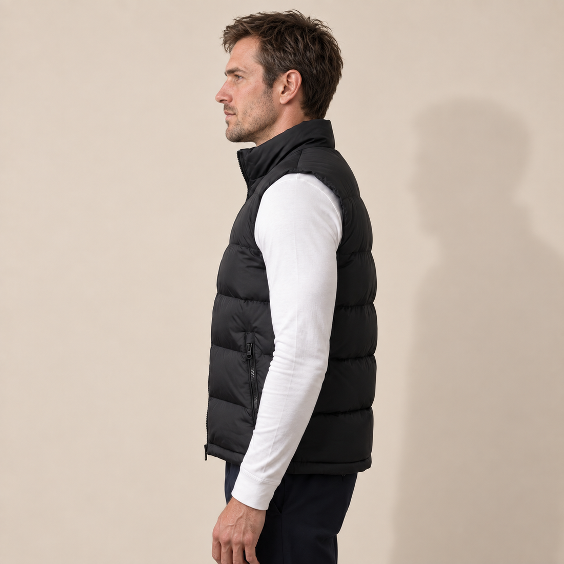 Men's Quilted Padded Gilet with Contrast Lining