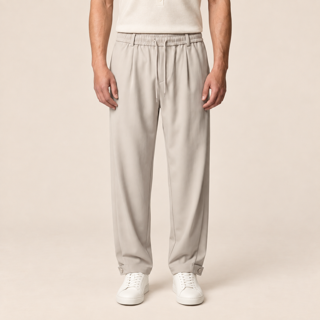 Men's Relaxed Drawstring Tapered Trousers
