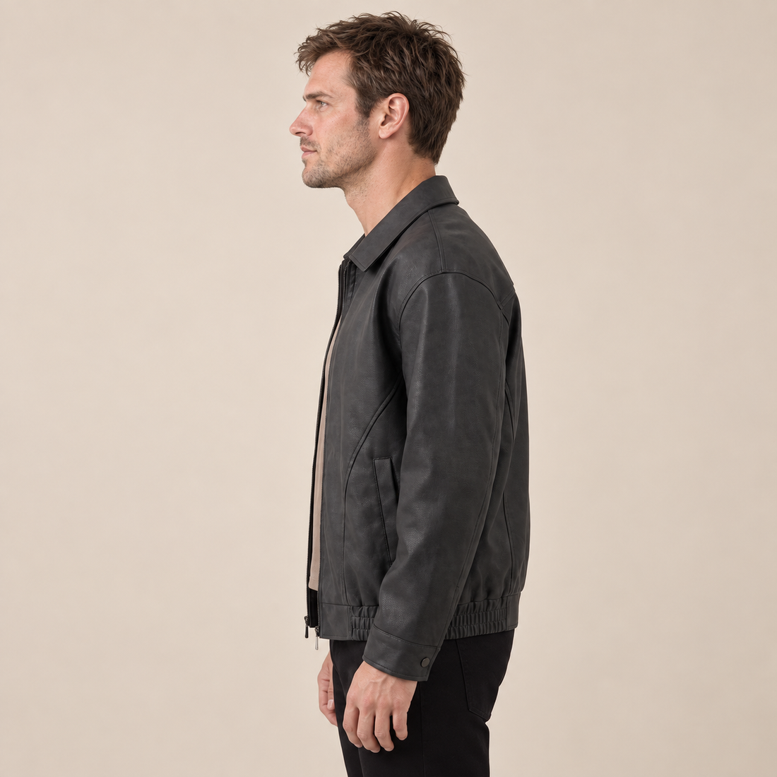 Men's Relaxed Fit Collar Jacket