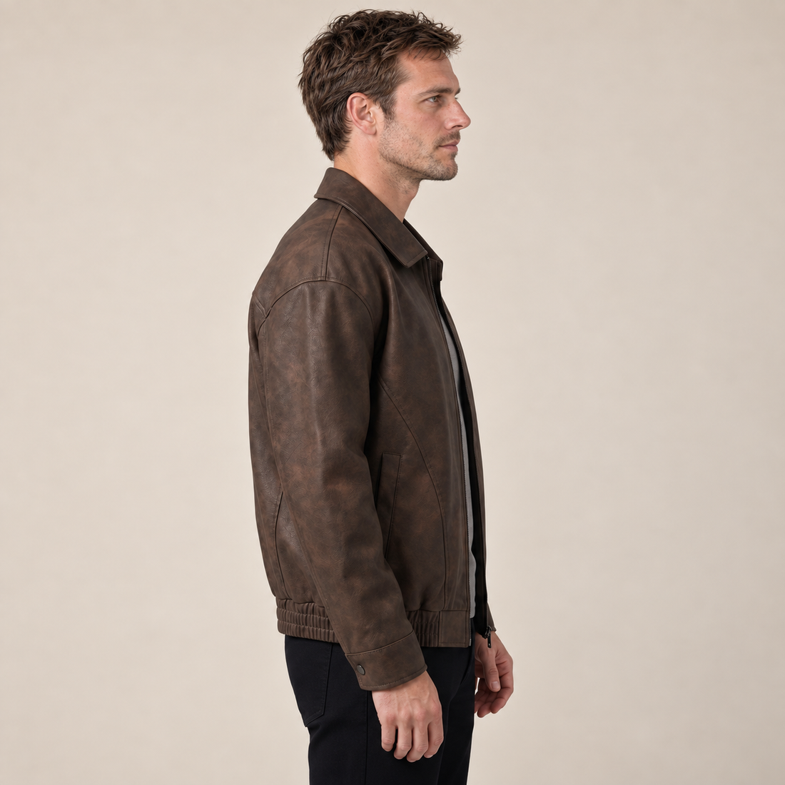 Men's Relaxed Fit Collar Jacket