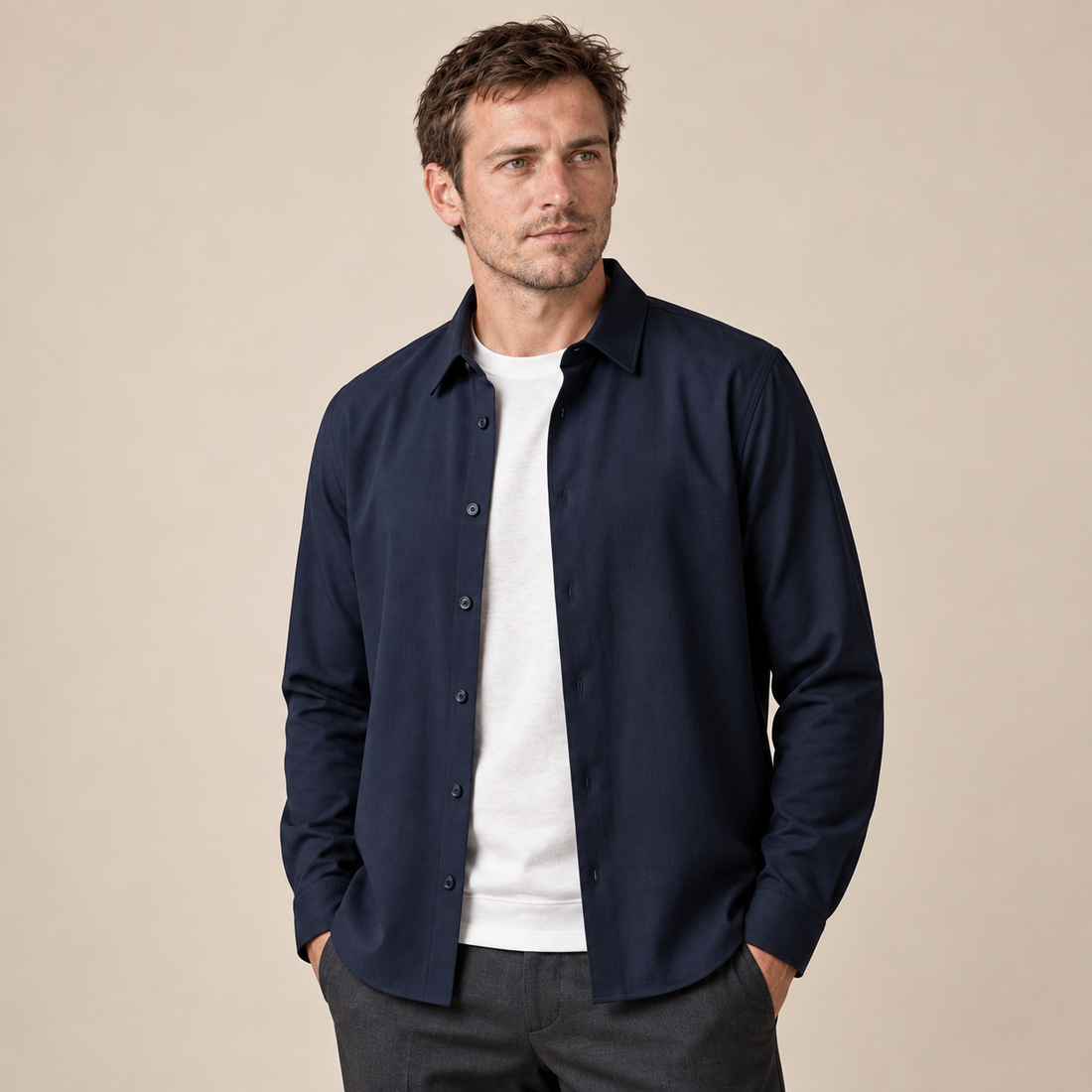 Men's Relaxed Viscose Autumn Overshirt
