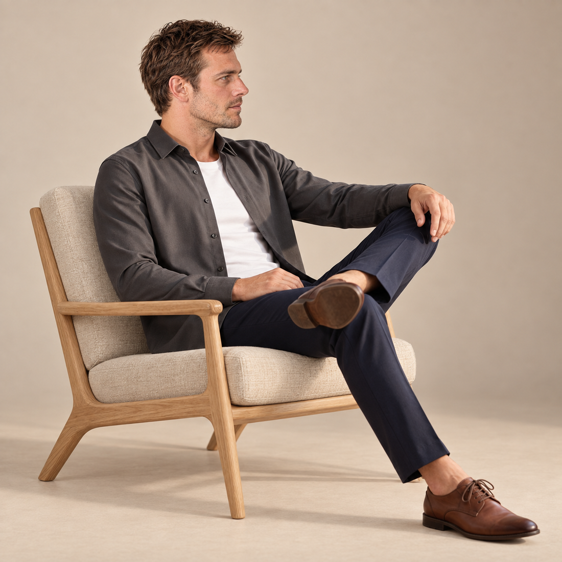 Men's Relaxed Viscose Autumn Overshirt