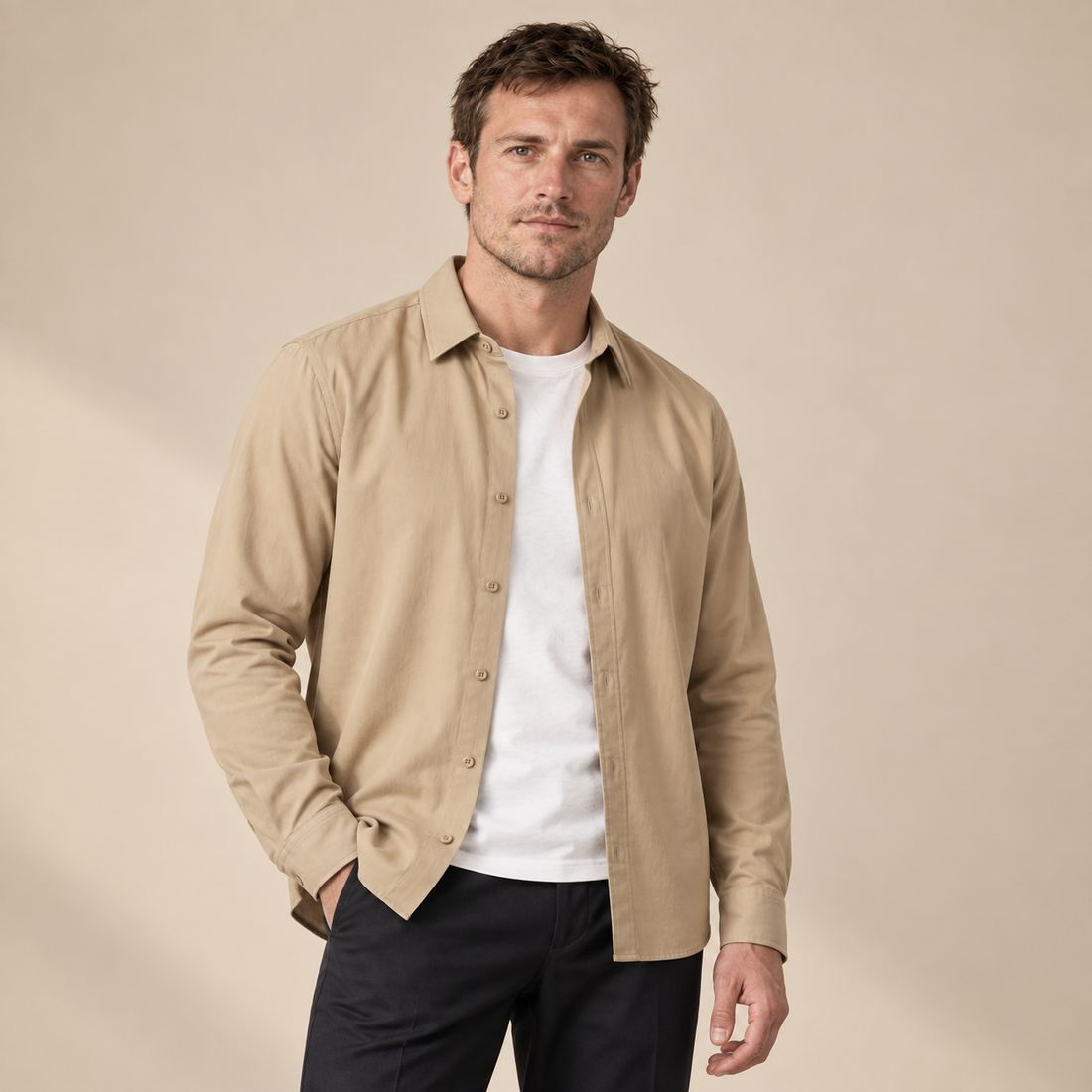 Men's Relaxed Viscose Autumn Overshirt