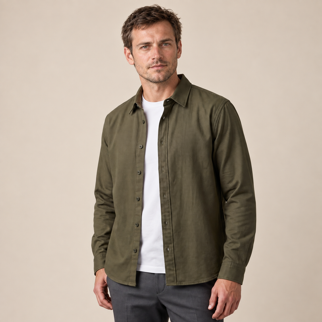 Men's Relaxed Viscose Autumn Overshirt