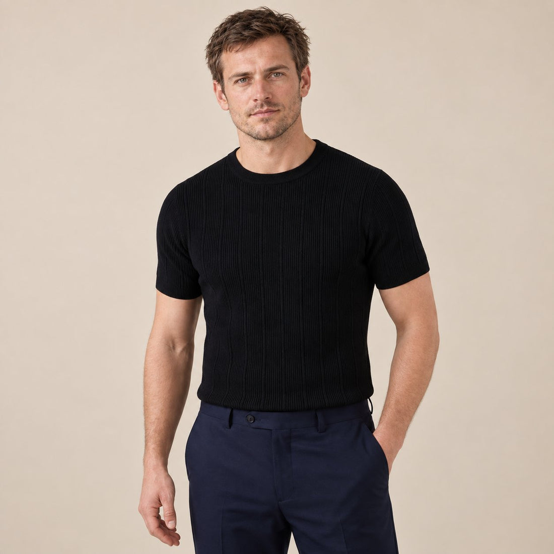 Men's Rib Knit T-Shirt