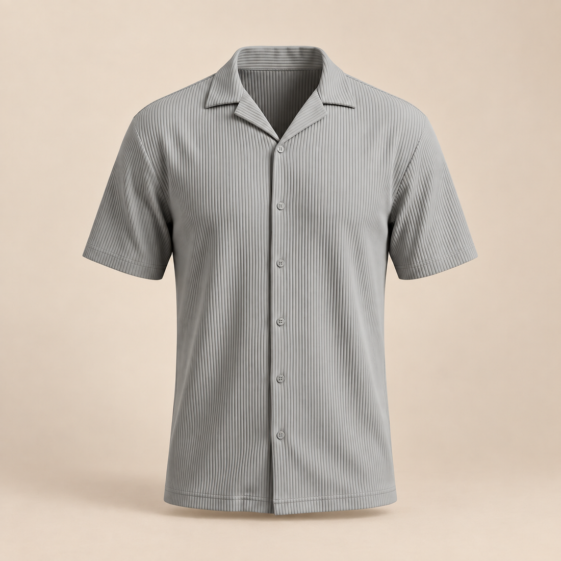 Men's Ribbed Cuban Collar Shirt