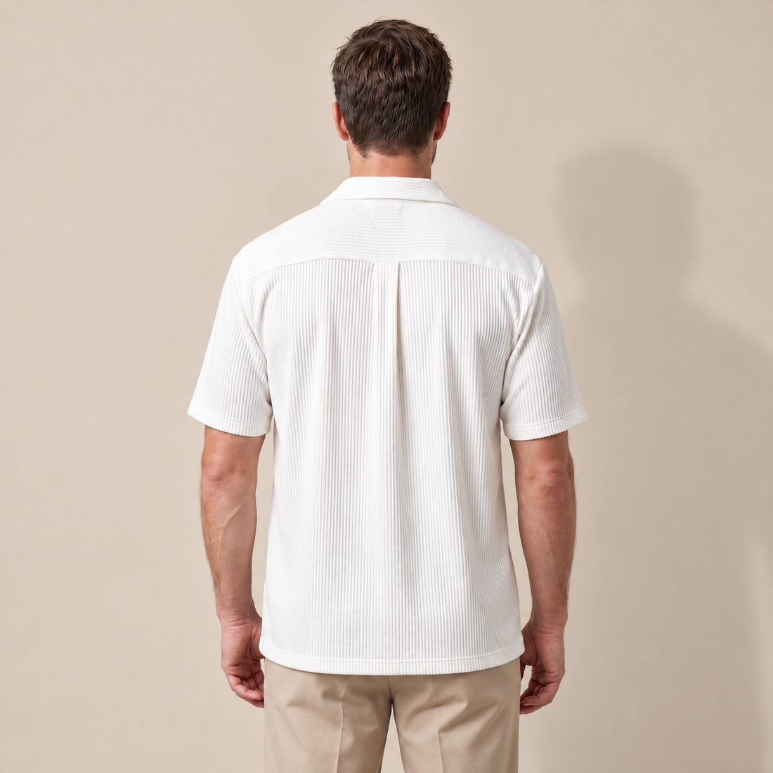 Men's Ribbed Cuban Collar Shirt