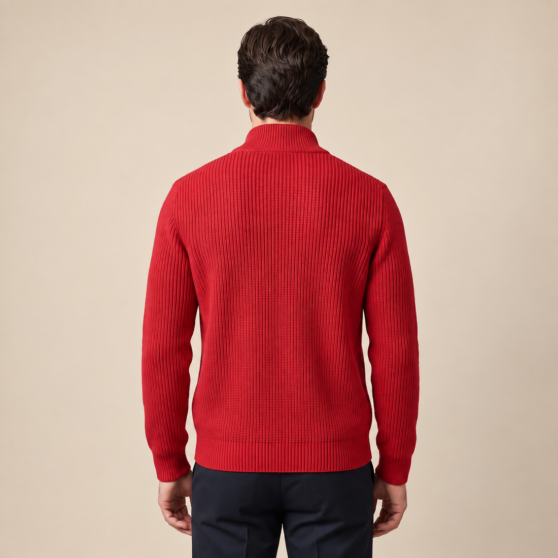 Men's Ribbed Full-Zip Knit Cardigan