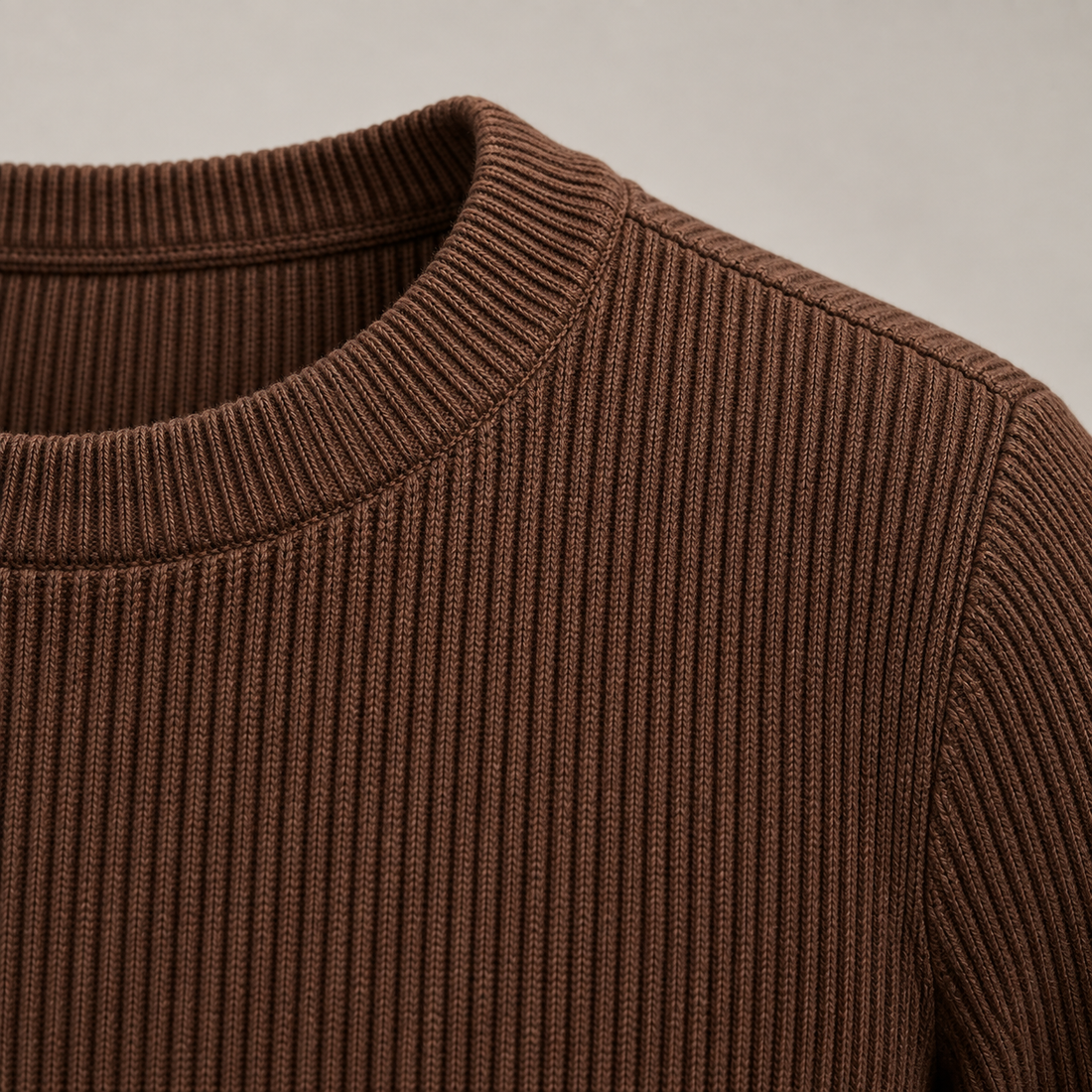 Men's Ribbed Knit Crew Neck T-Shirt