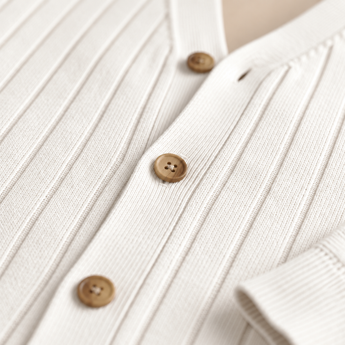Men's Ribbed Knit V-Neck Cardigan