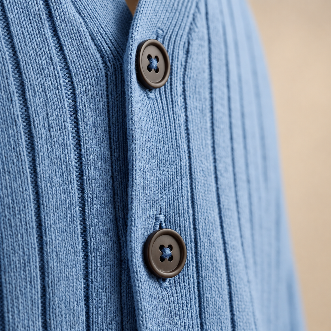 Men's Ribbed Knit V-Neck Cardigan