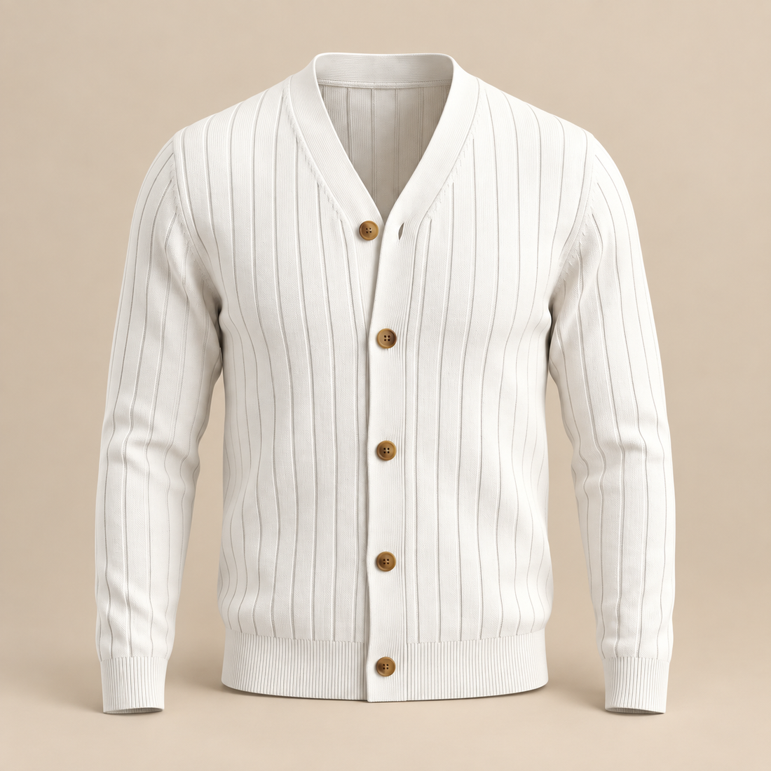 Men's Ribbed Knit V-Neck Cardigan