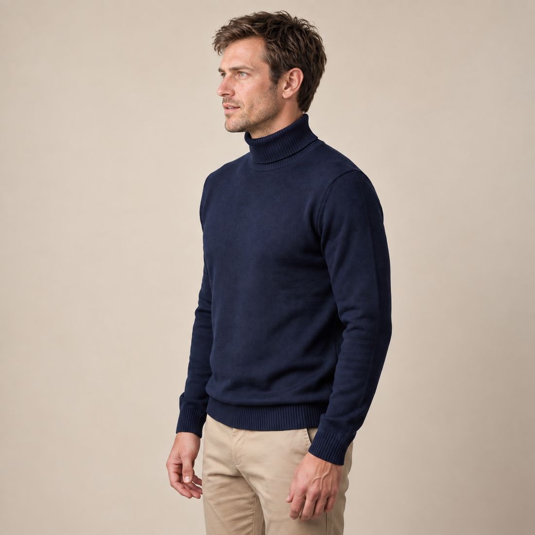Men's Ribbed Turtleneck Sweater
