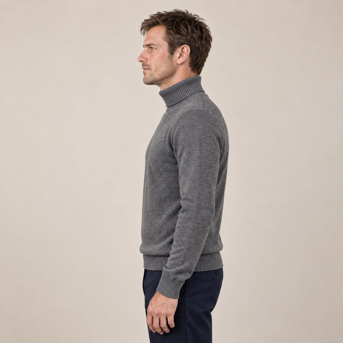 Men's Ribbed Turtleneck Sweater