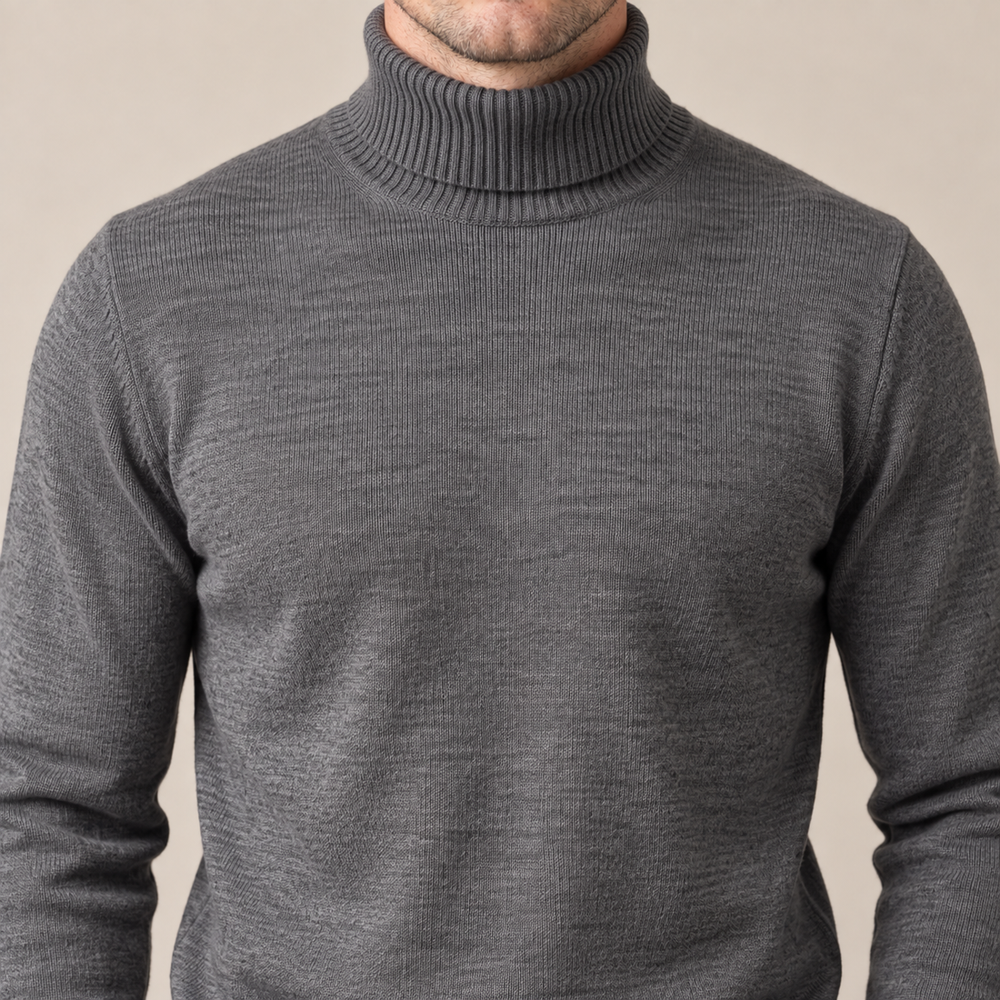 Men's Ribbed Turtleneck Sweater