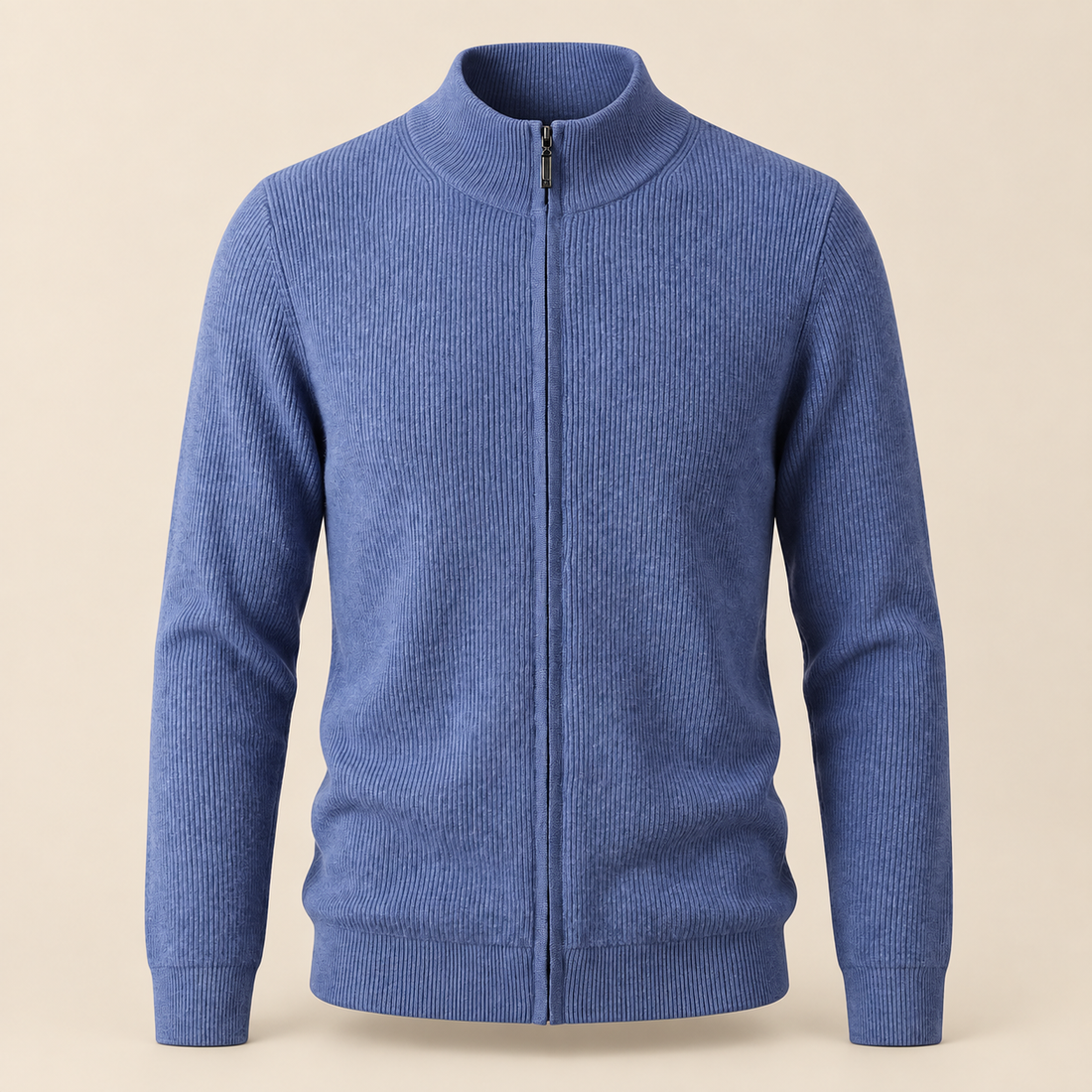 Men's Ribbed Wool Full-Zip Cardigan
