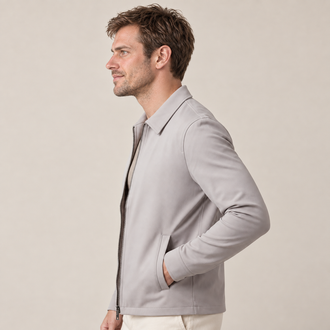 Men's Shiny Mid-Spring Jacket