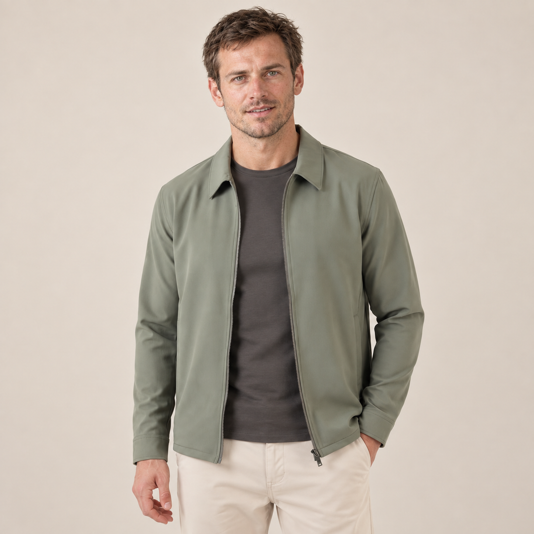 Men's Shiny Mid-Spring Jacket