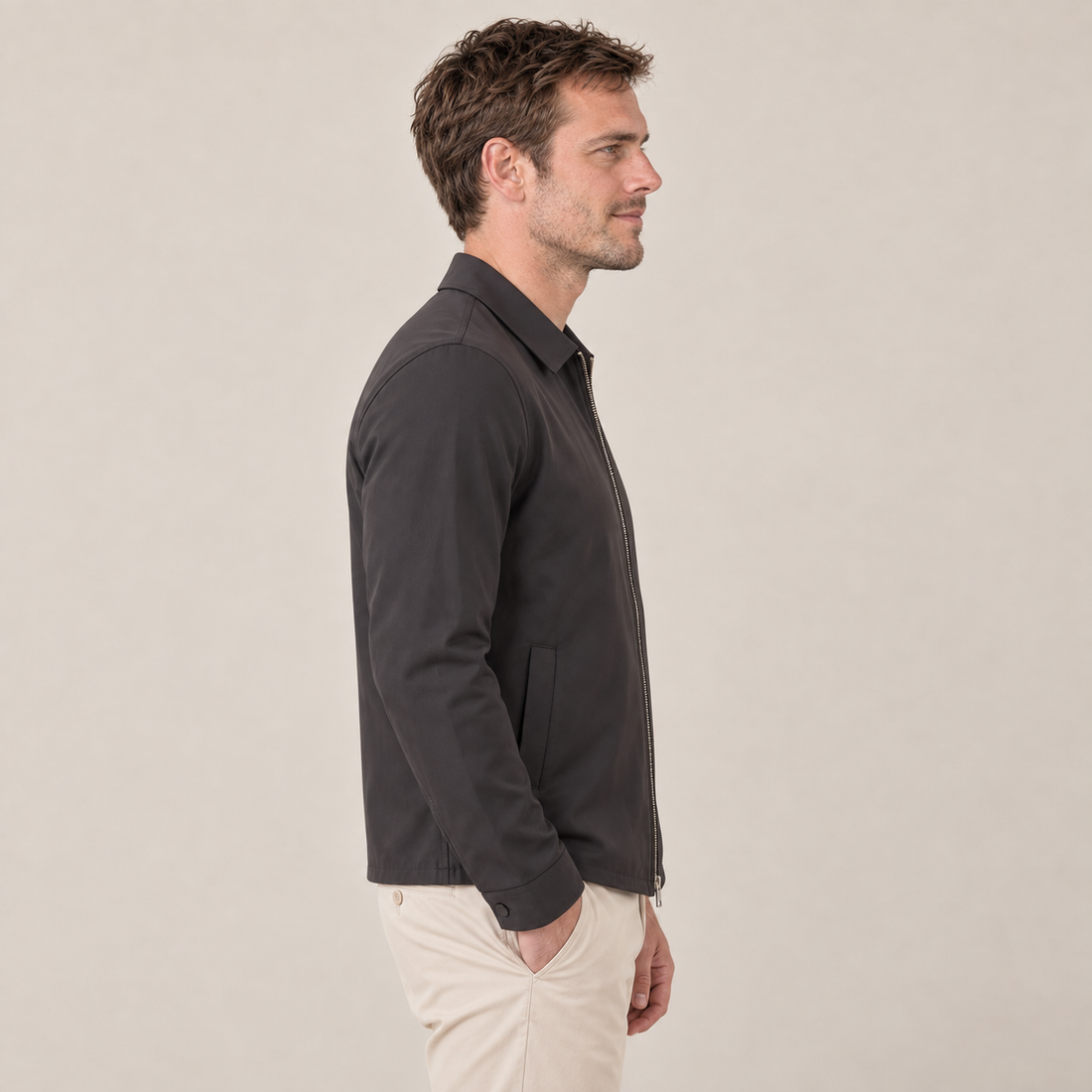 Men's Shiny Mid-Spring Jacket