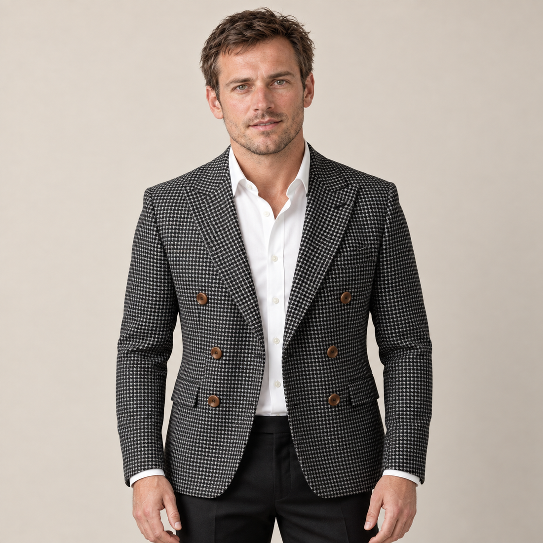 Men's Slim Fit Double-Breasted Blazer