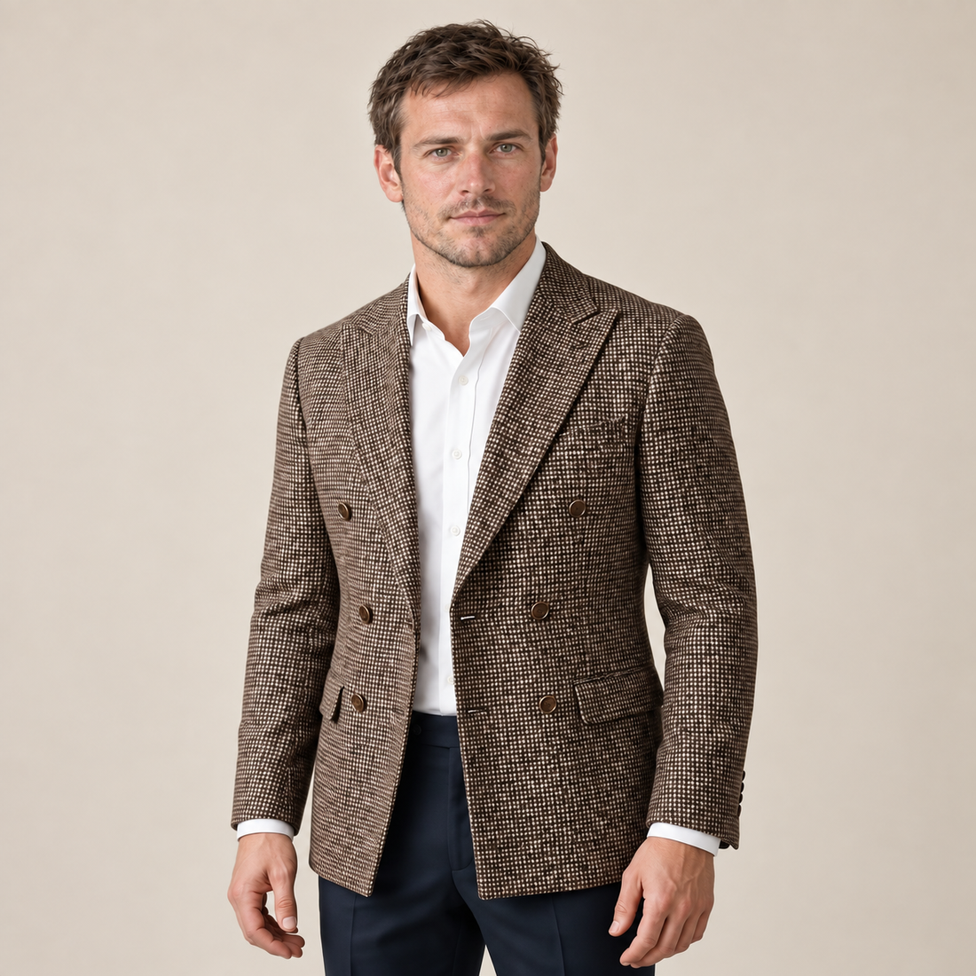 Men's Slim Fit Double-Breasted Blazer