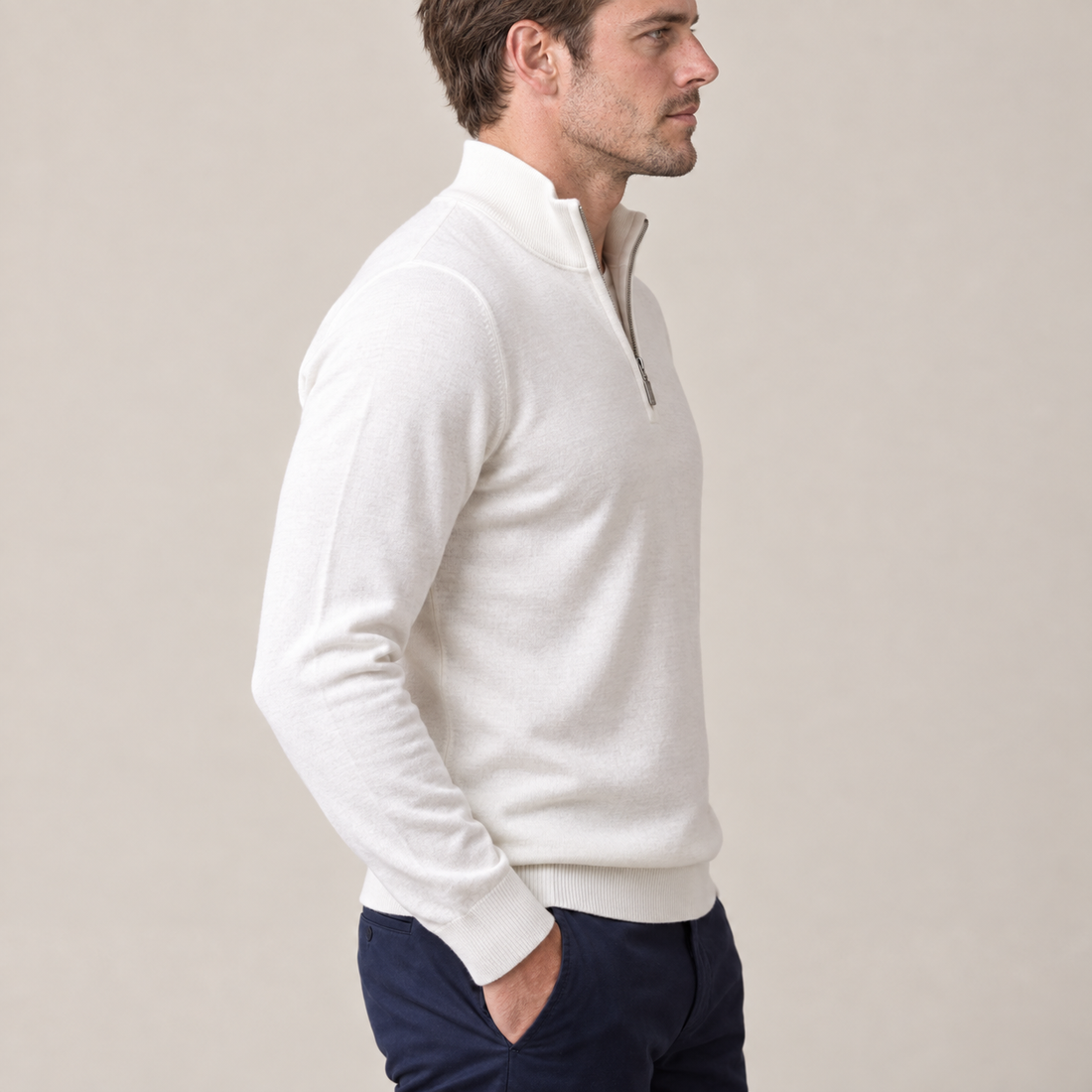 Men's Slim Fit Half-Zip Knit Sweater