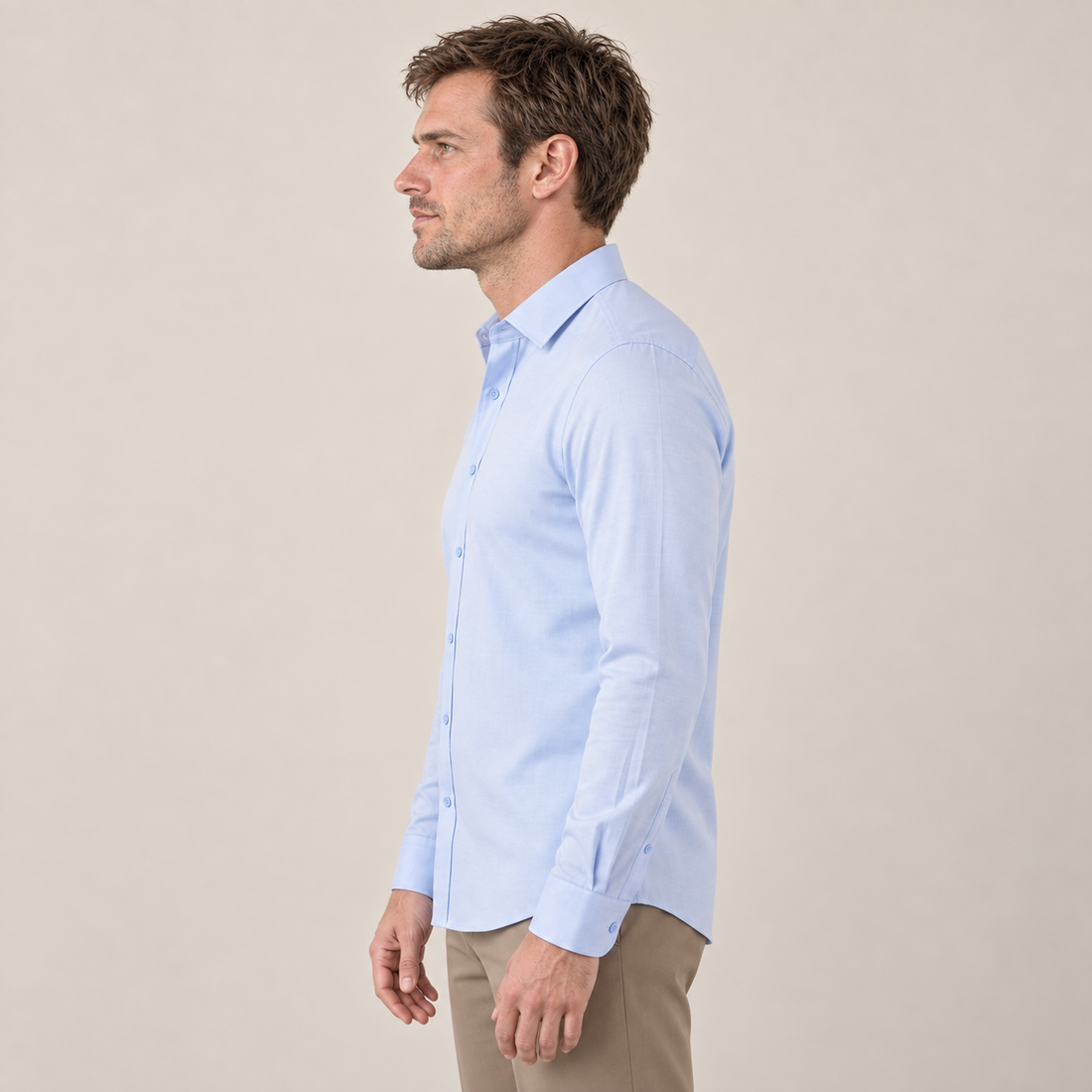 Men's Slim Fit Long-Sleeve Dress Shirt