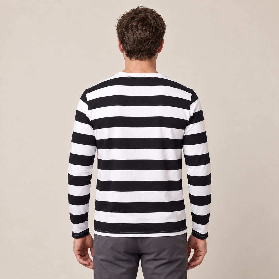Men's Wide Stripe Long Sleeve Top