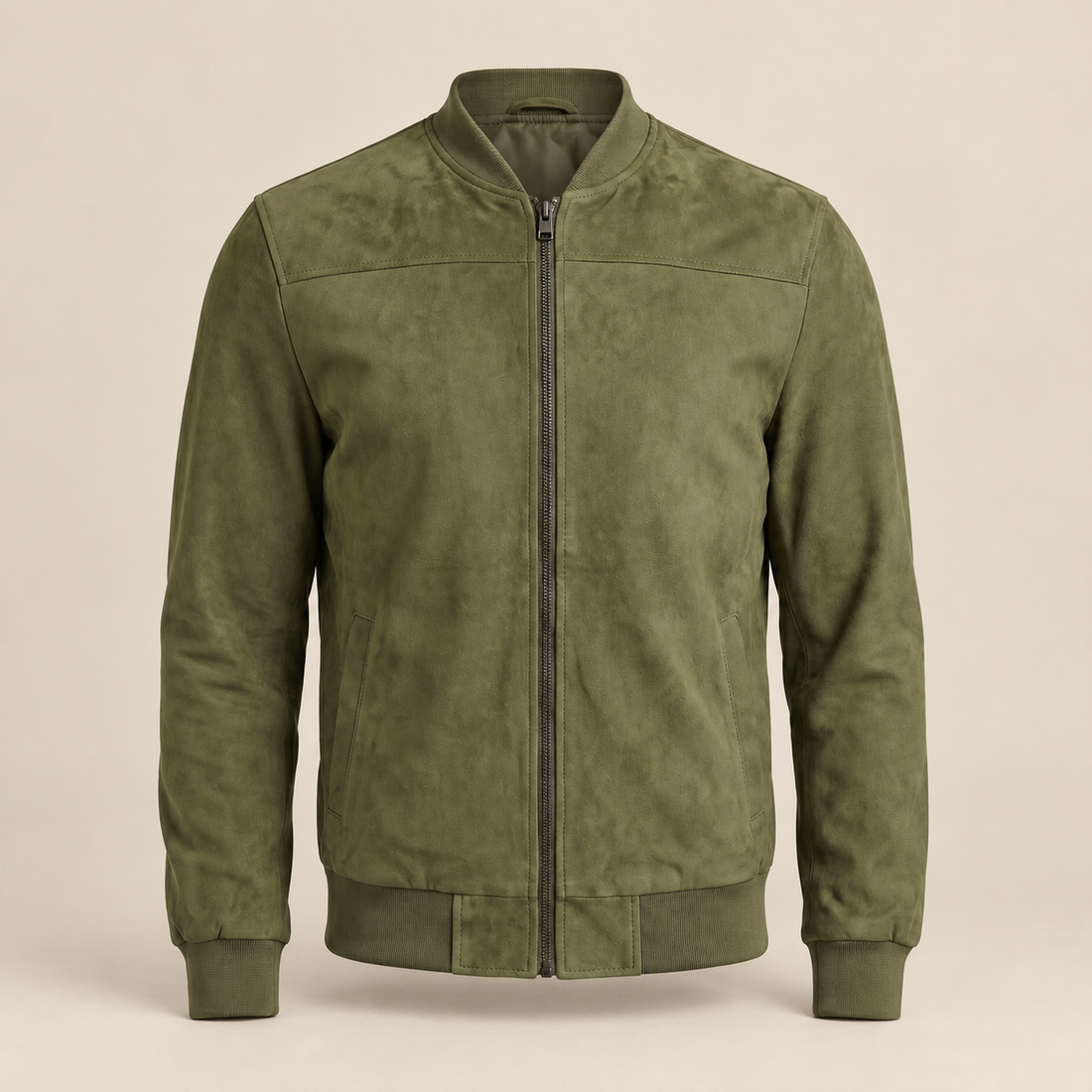 Men's Suede-Touch Bomber Jacket