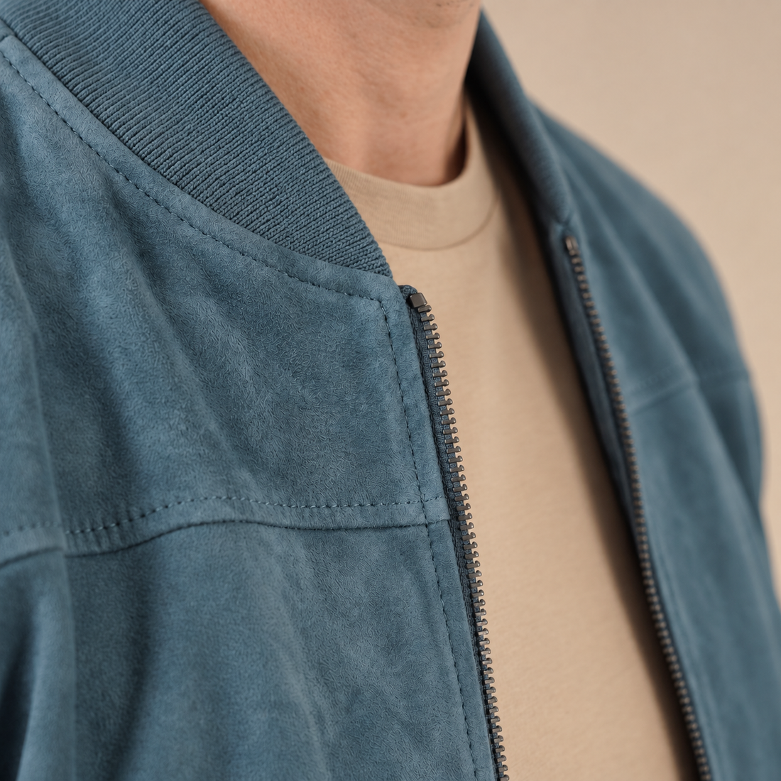 Men's Suede-Touch Bomber Jacket