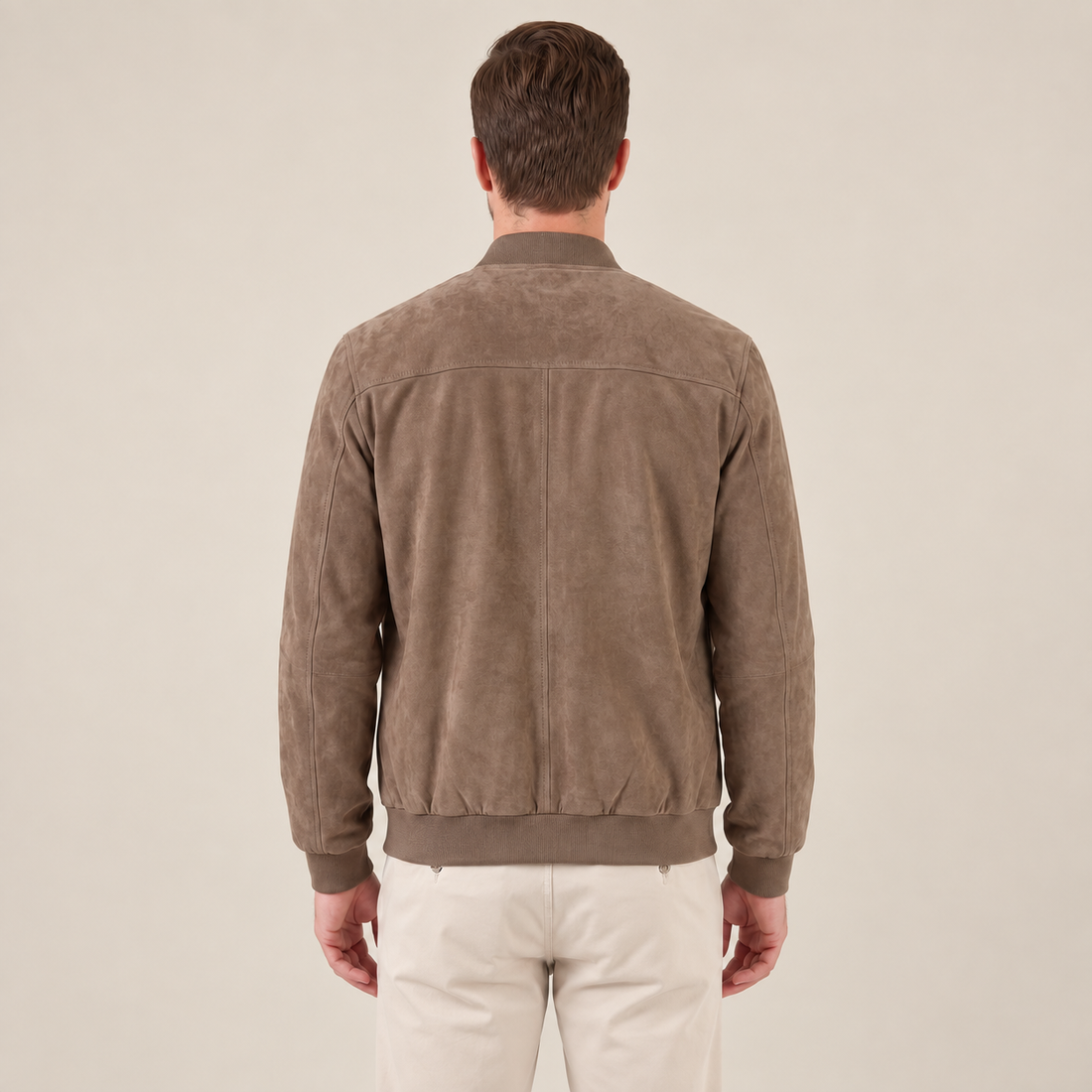 Men's Suede-Touch Bomber Jacket