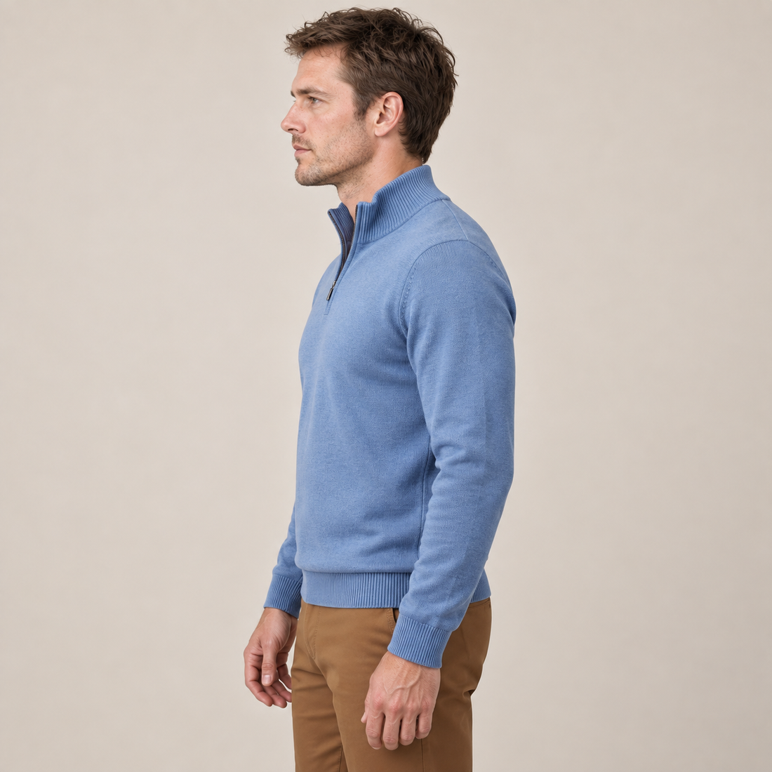 Men's Textured Quarter-Zip Sweater