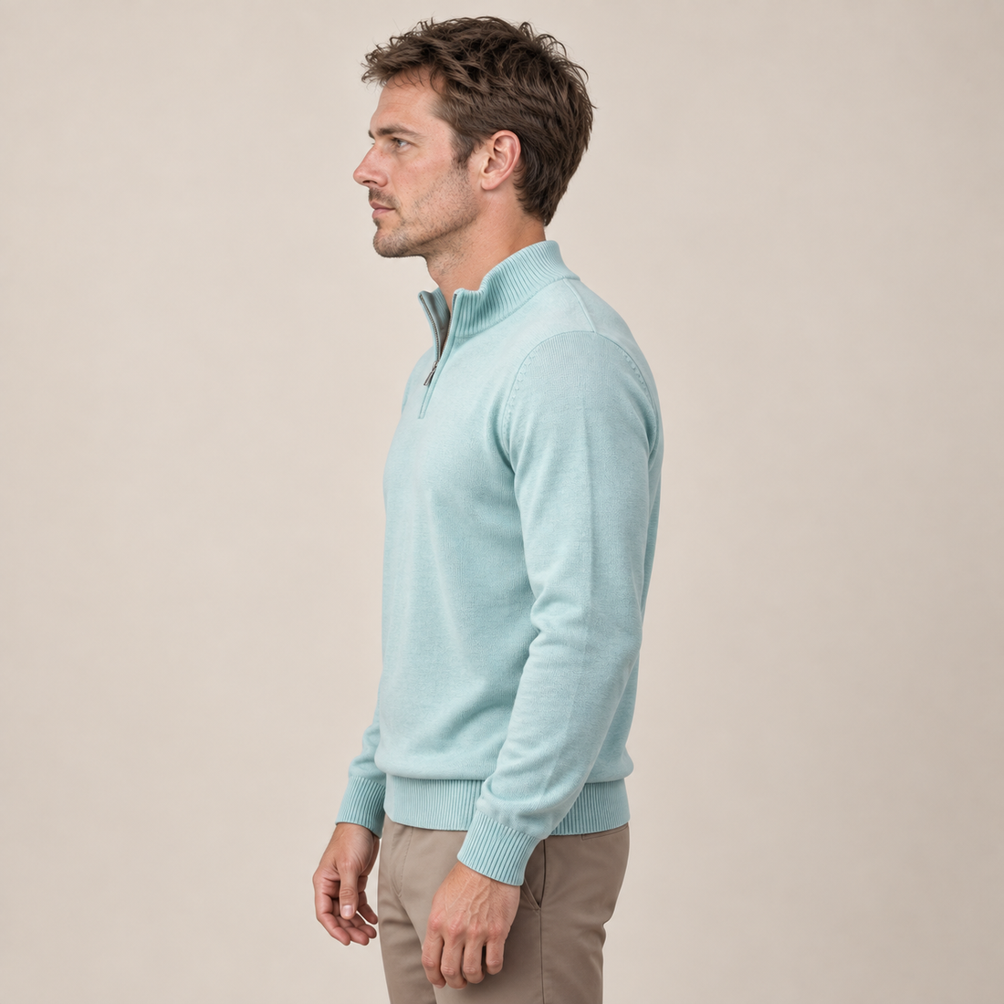 Men's Textured Quarter-Zip Sweater