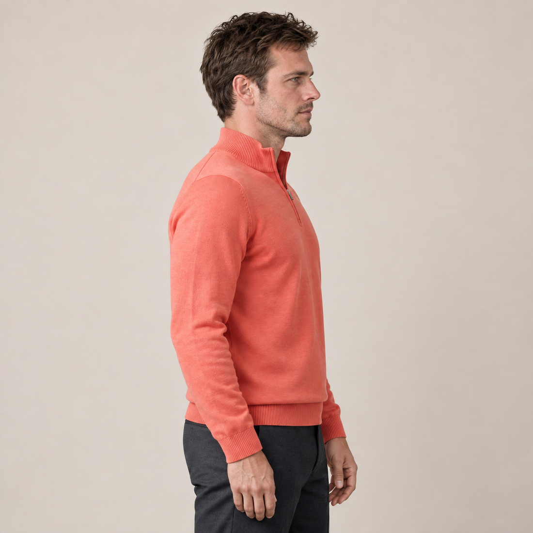 Men's Textured Quarter-Zip Sweater