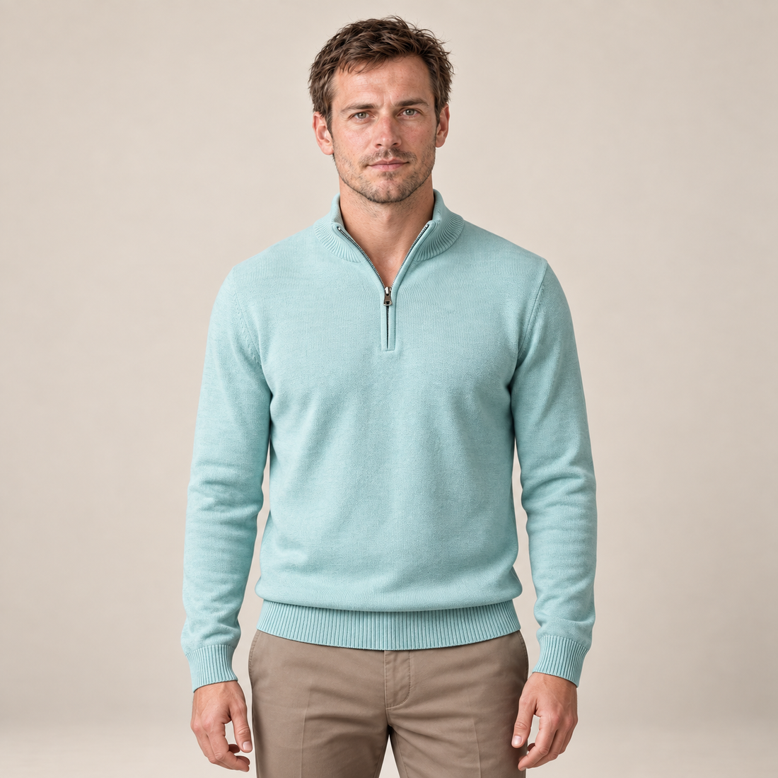 Men's Textured Quarter-Zip Sweater