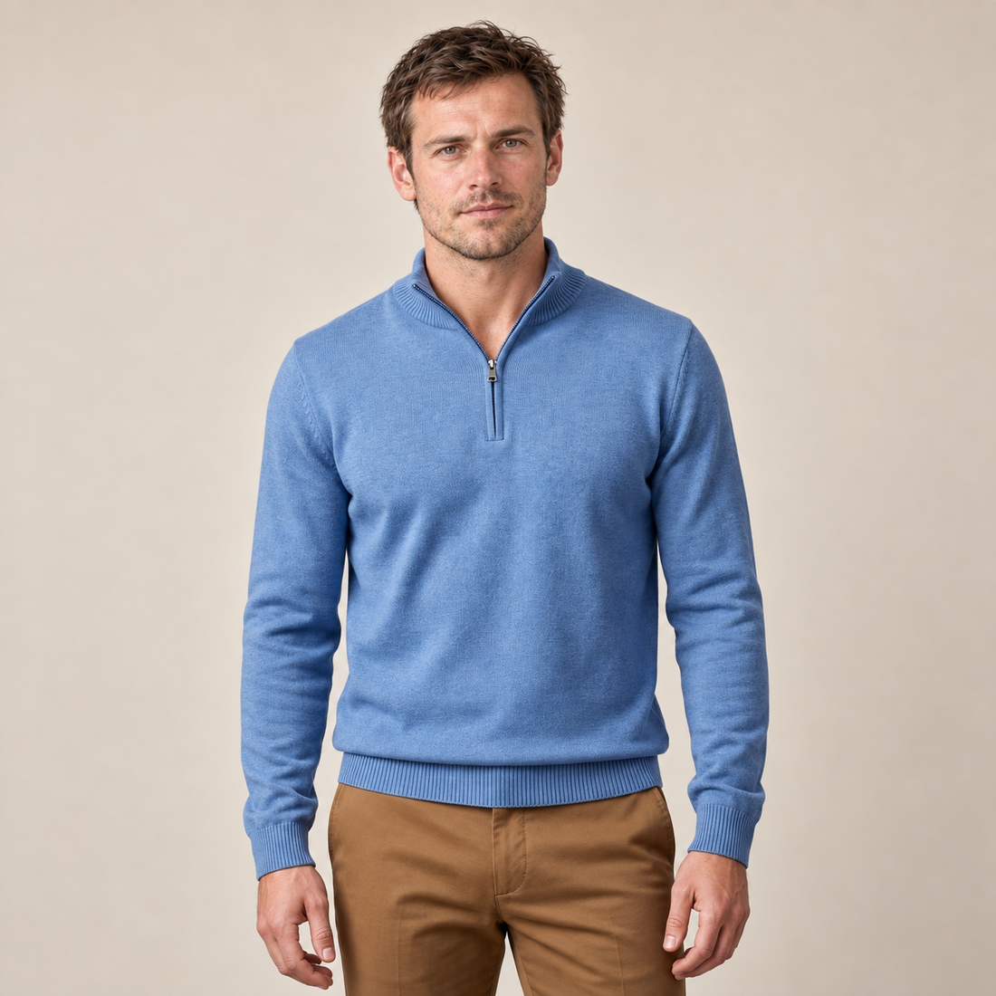 Men's Textured Quarter-Zip Sweater